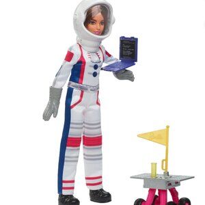 Barbie 65th Anniversary Careers Astronaut Doll&10 Accessories, Rolling Rover etc